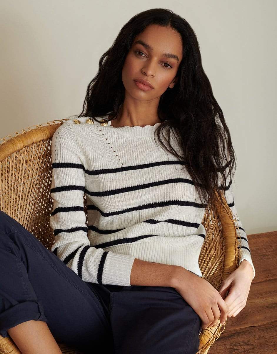VERONICA BEARD-Matin Striped Sweater-