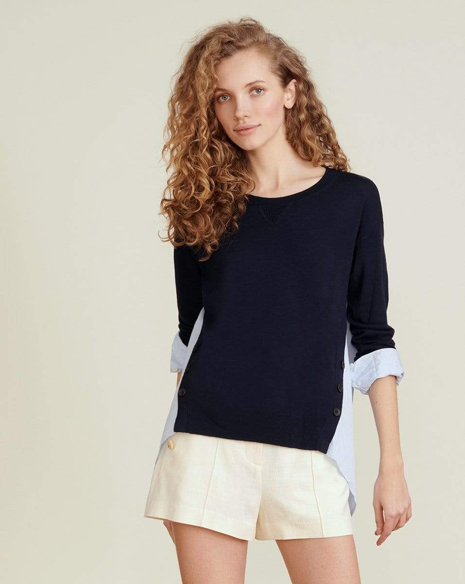 VERONICA BEARD-Sionne Mix Media Pullover-