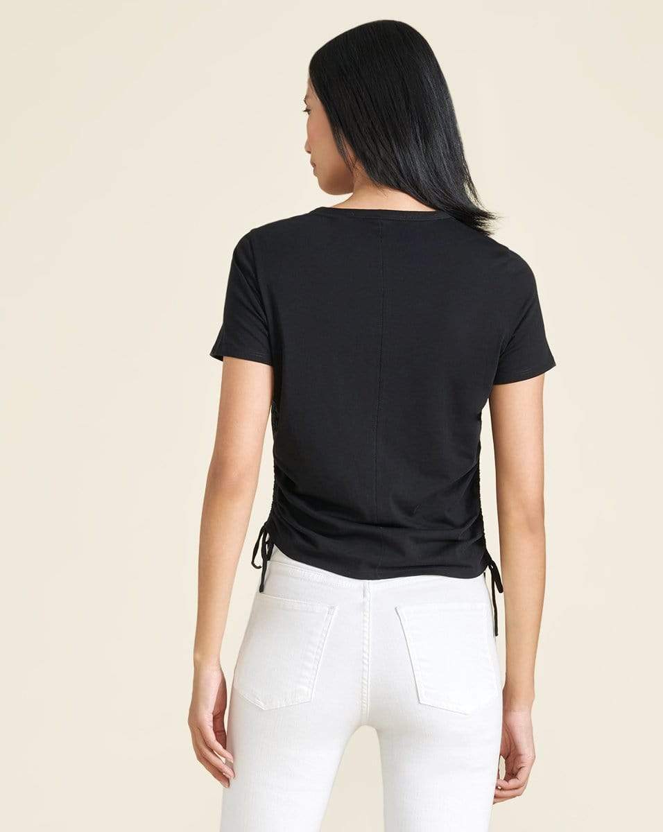 VERONICA BEARD-Tazi Ruched Tee - Black-