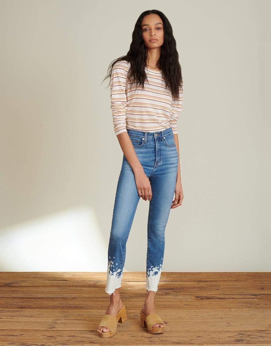 VERONICA BEARD-Mason Striped Baseball Tee-