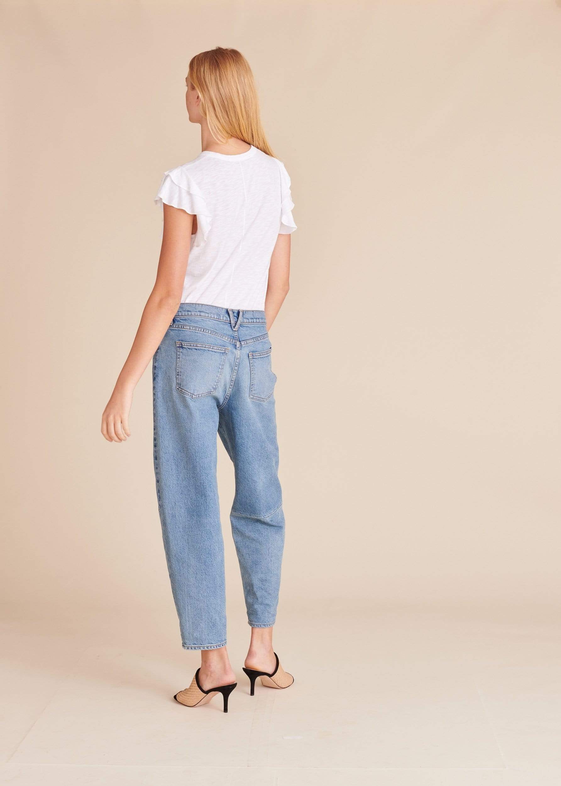 VERONICA BEARD-Akeela Ruffle Tee - White-