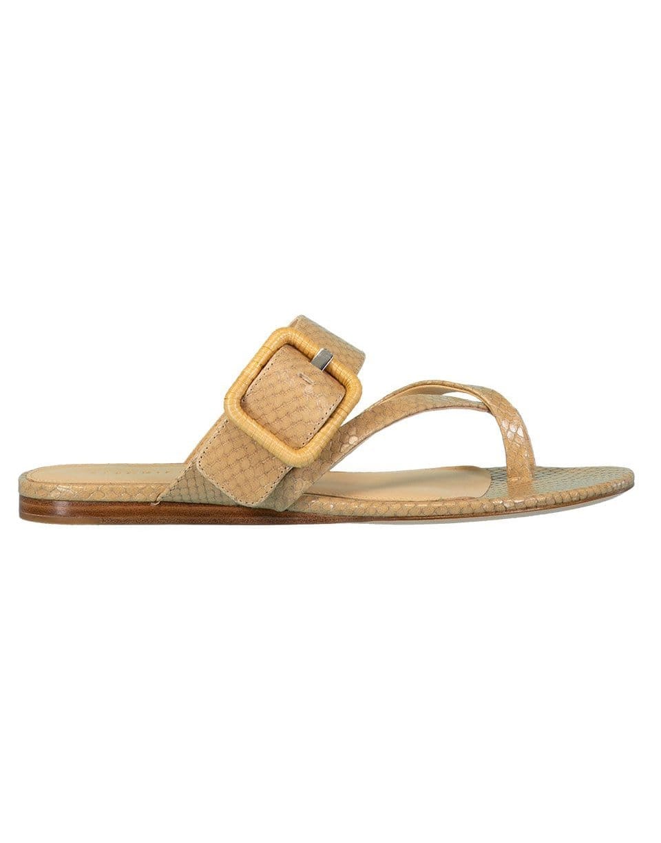 VERONICA BEARD-Salva Snake-Print Buckle Flat Sandals-