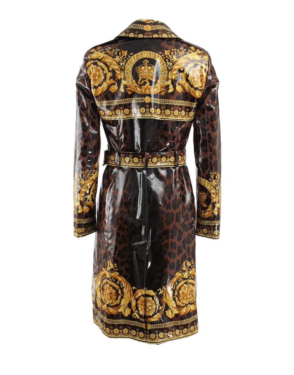 VERSACE-Printed Belted Trench Coat-