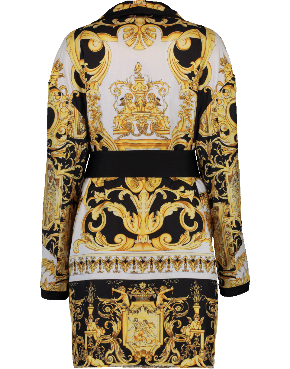 VERSACE-Reversible Belted Coat-BLACK