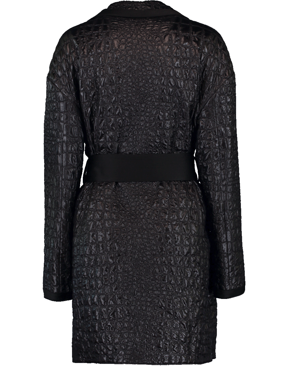 VERSACE-Reversible Belted Coat-BLACK