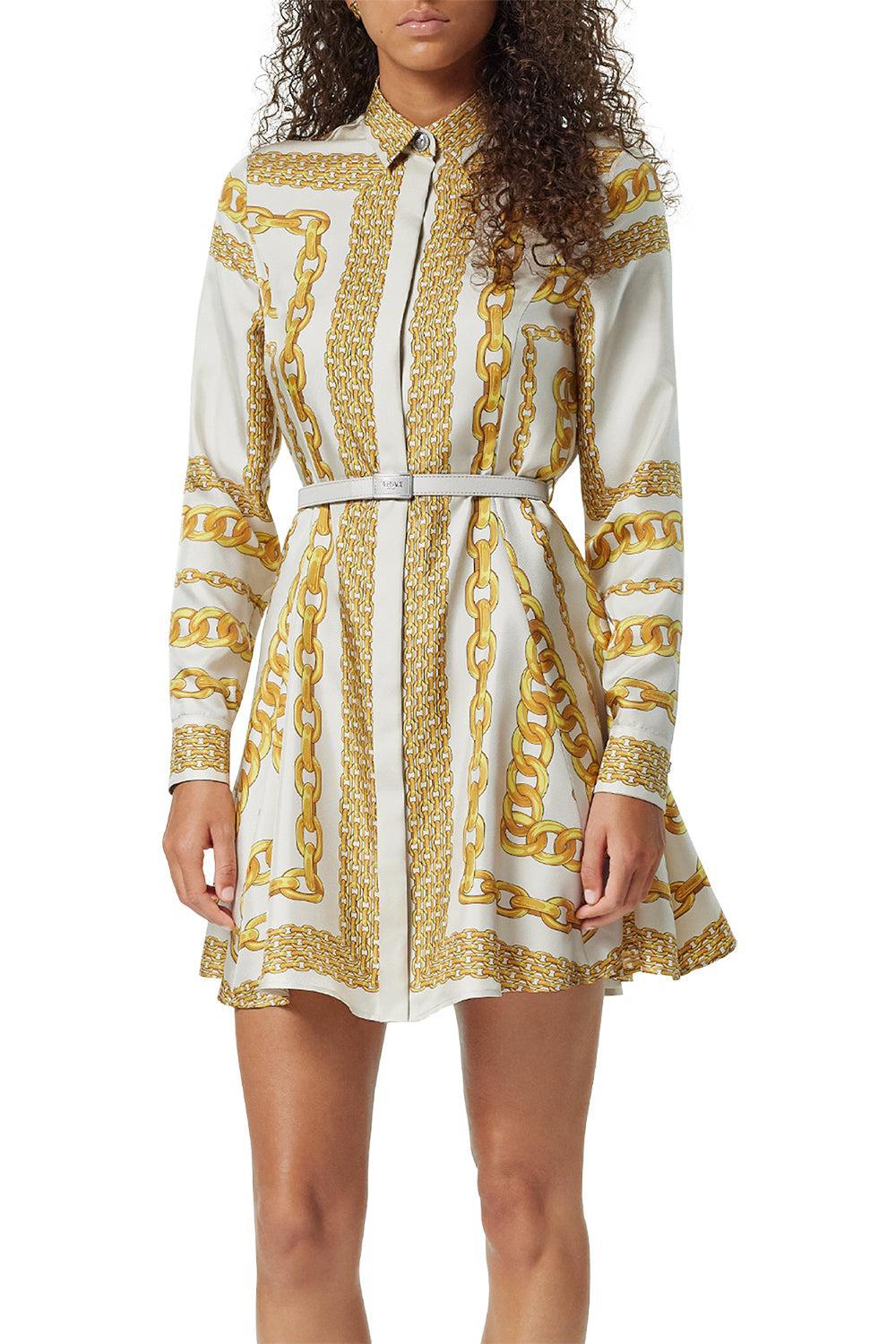 Treasure Shirt Dress - Bone Gold-BNE/GOLD-36-CLOTHINGDRESSCASUAL-VERSACE