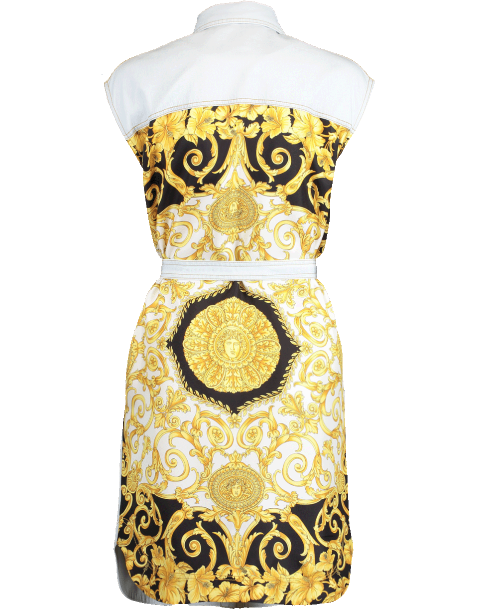 VERSACE-Printed Silk Back Shirt Dress-