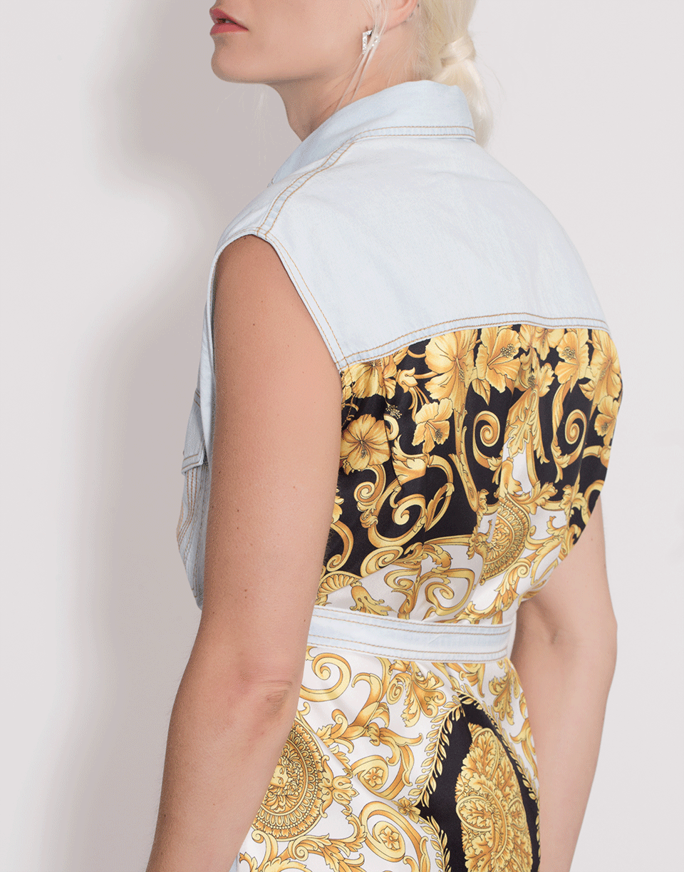 VERSACE-Printed Silk Back Shirt Dress-