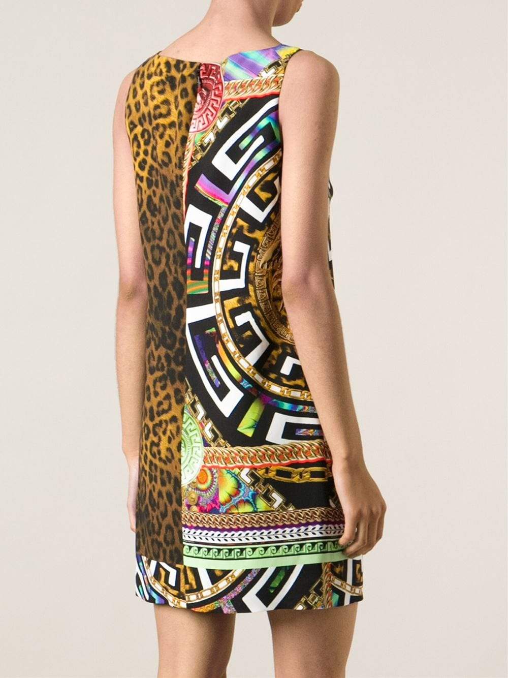 VERSACE-Multi-Print Shift Dress-