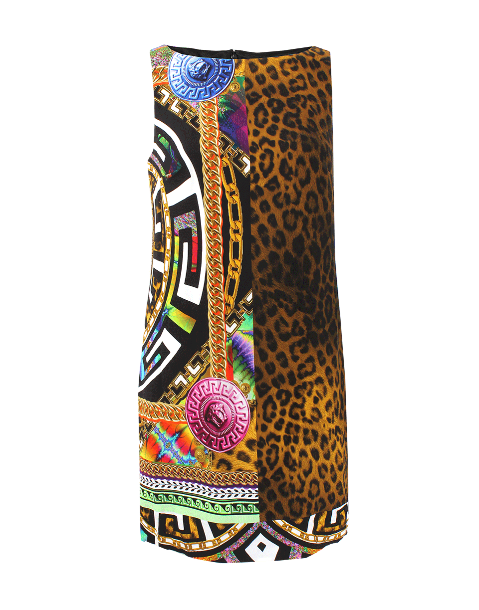 VERSACE-Multi-Print Shift Dress-