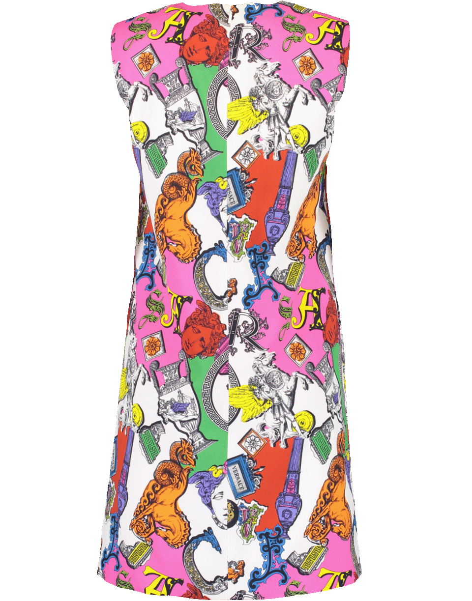VERSACE-Pegasus Print Shift Dress-