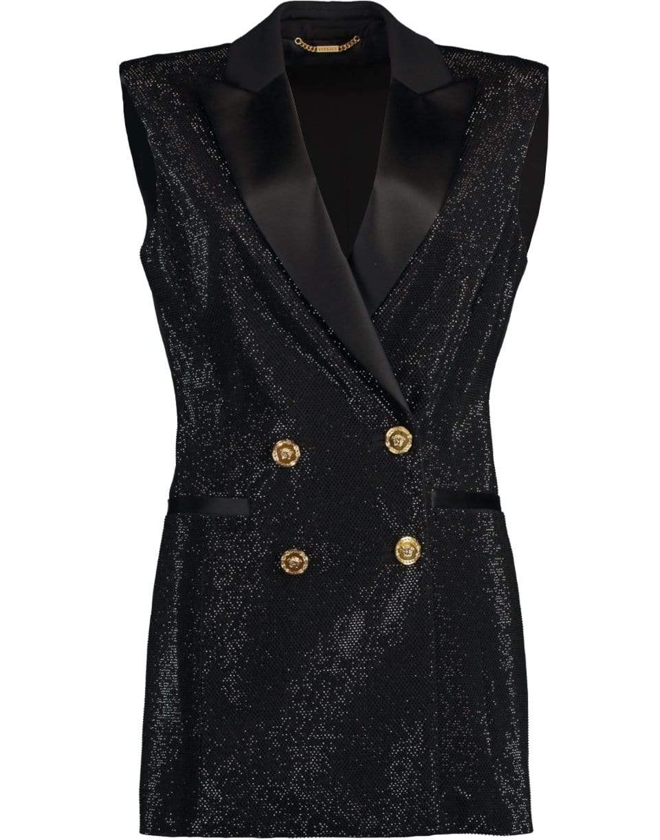 VERSACE-All Over Studded Vest Dress-MULTI