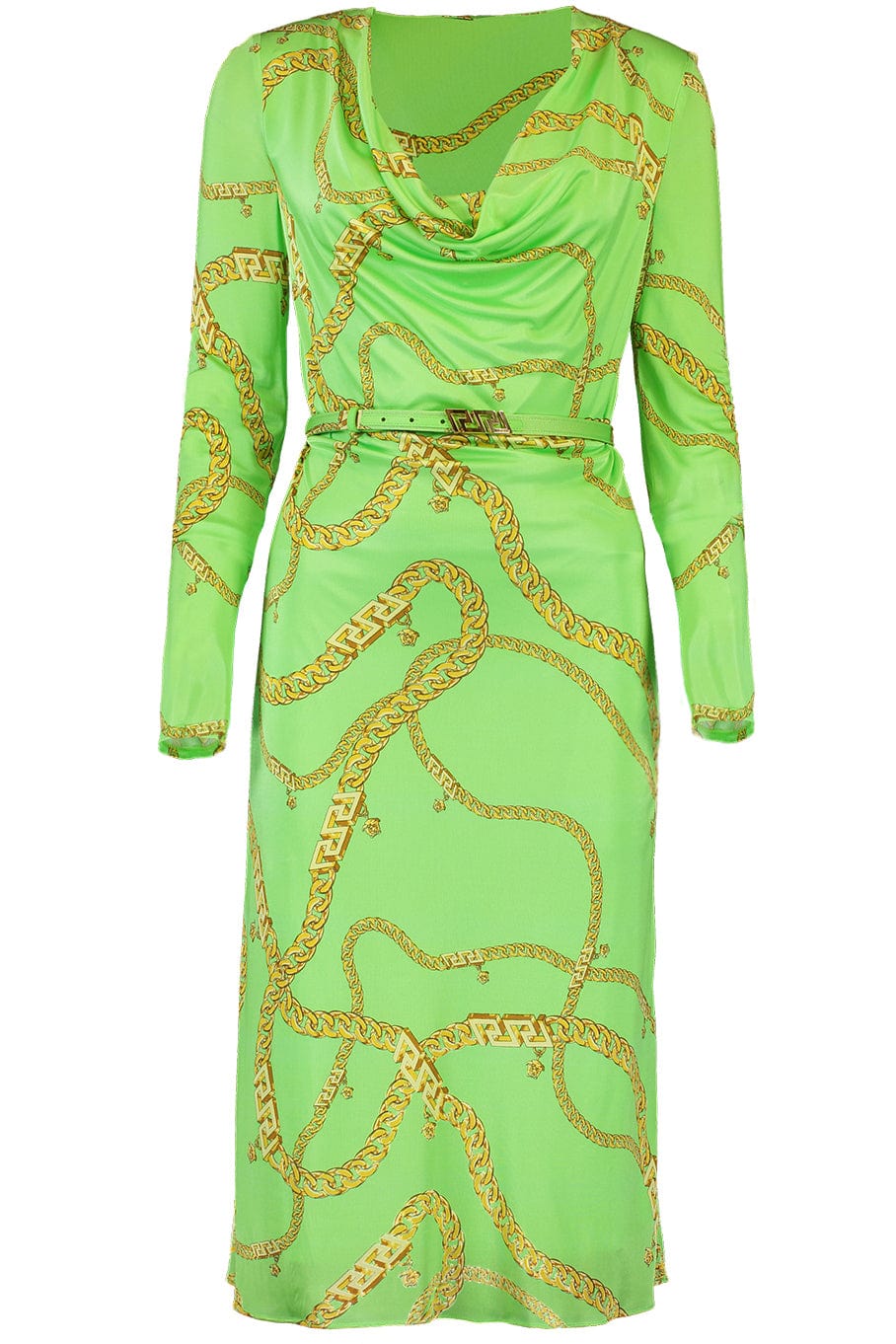 VERSACE-Long Sleeve Jersey Dress-