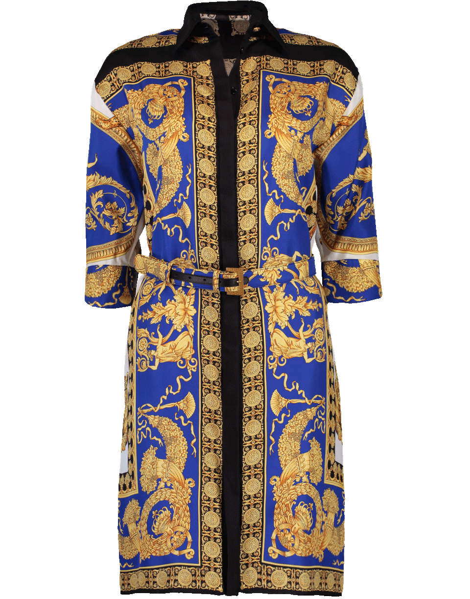 VERSACE-Printed Shirt Dress-