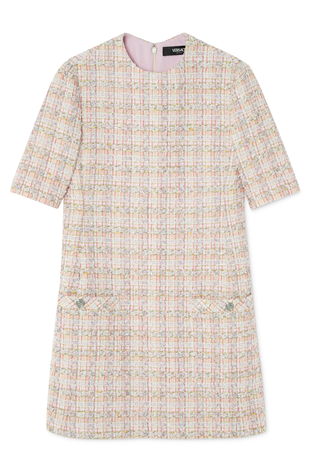 A-Line Midi Dress-PNK/WHT-38-CLOTHINGDRESSCASUAL-VERSACE