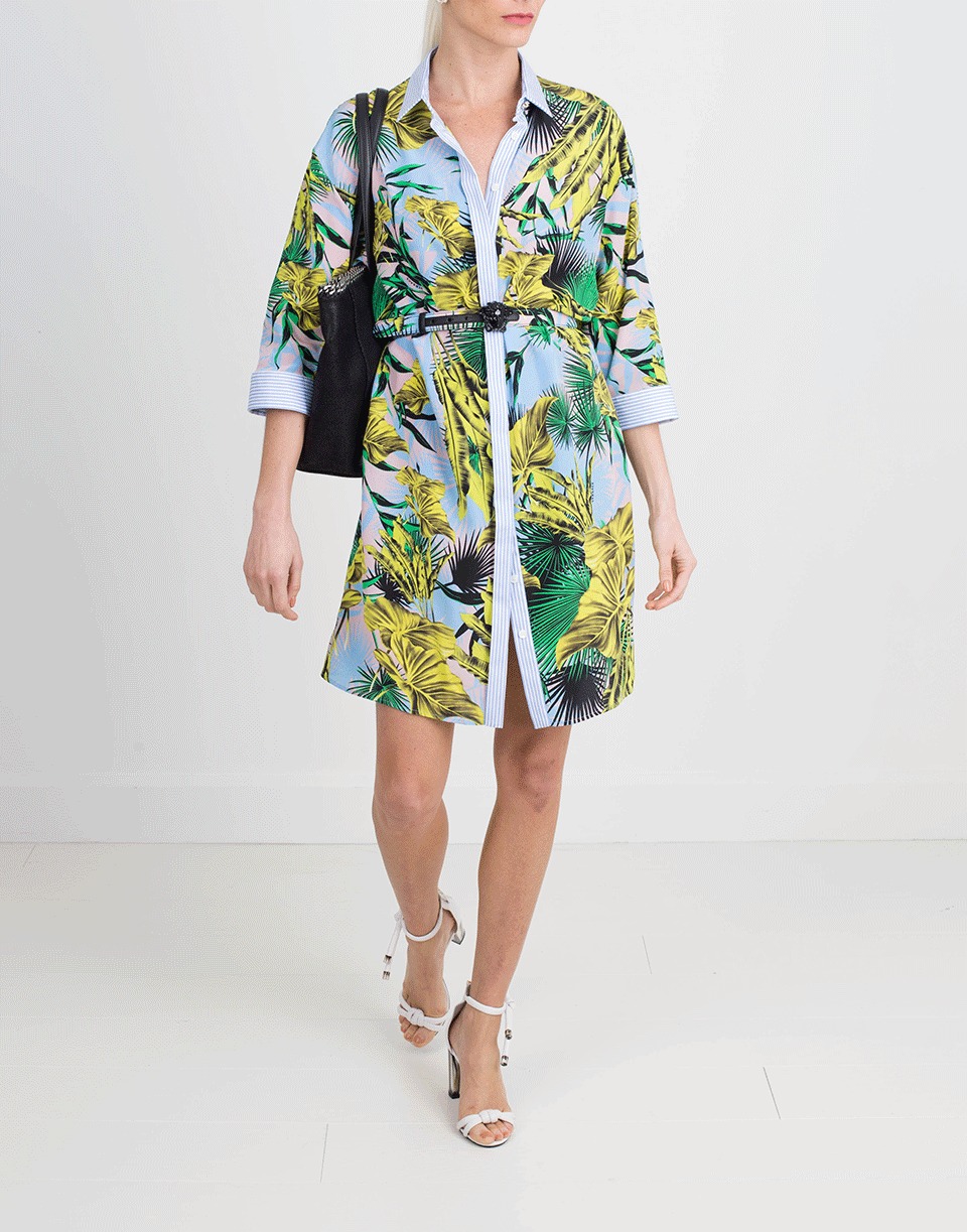 VERSACE-Palm Print Dress-