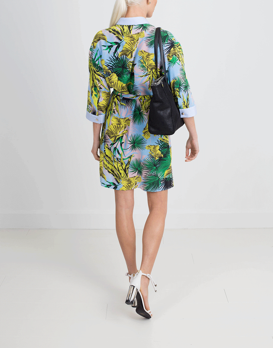 VERSACE-Palm Print Dress-