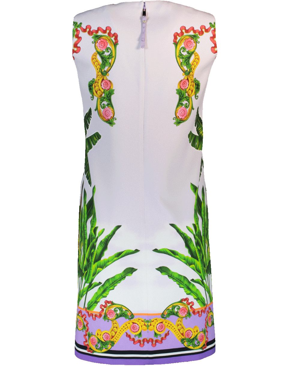 VERSACE-Miami Print Shift Dress-
