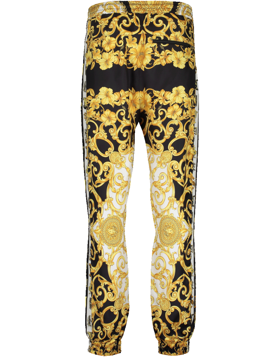 VERSACE-Black And Gold Print Joggers-