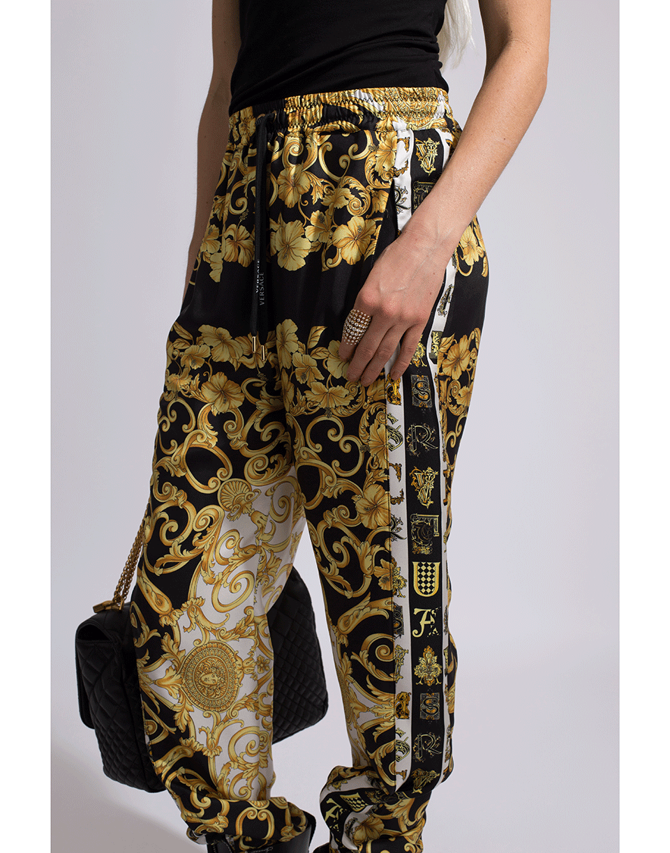 VERSACE-Black And Gold Print Joggers-