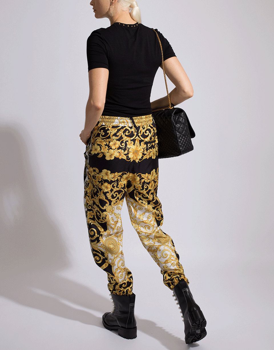 VERSACE-Black And Gold Print Joggers-