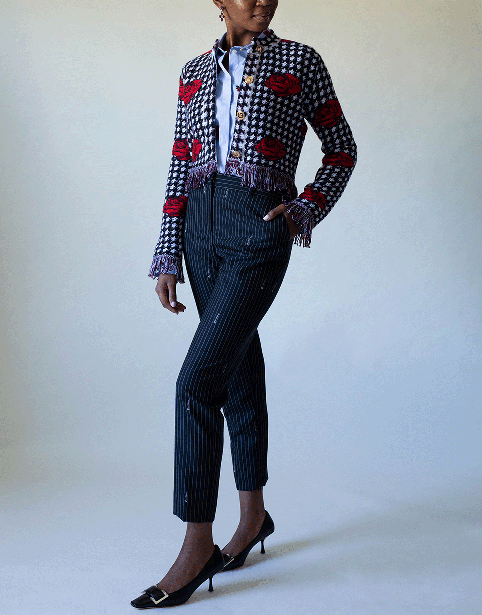 VERSACE-Embroided Gianni Versace Pinstripe Trouser-