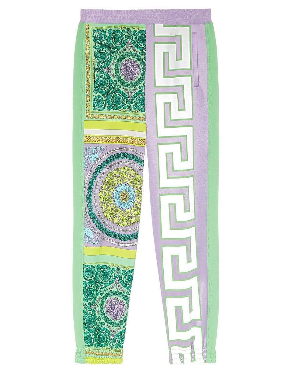 VERSACE-Panelled Baroque Track Trousers-GREEN