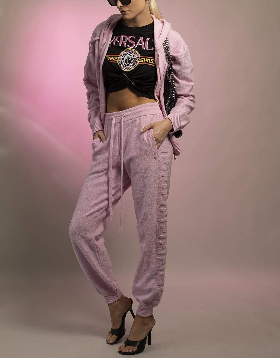 VERSACE-Greca Wool & Cashmere Sweatpants-