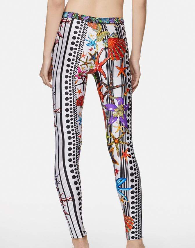 VERSACE-Shells & Striped Leggings-