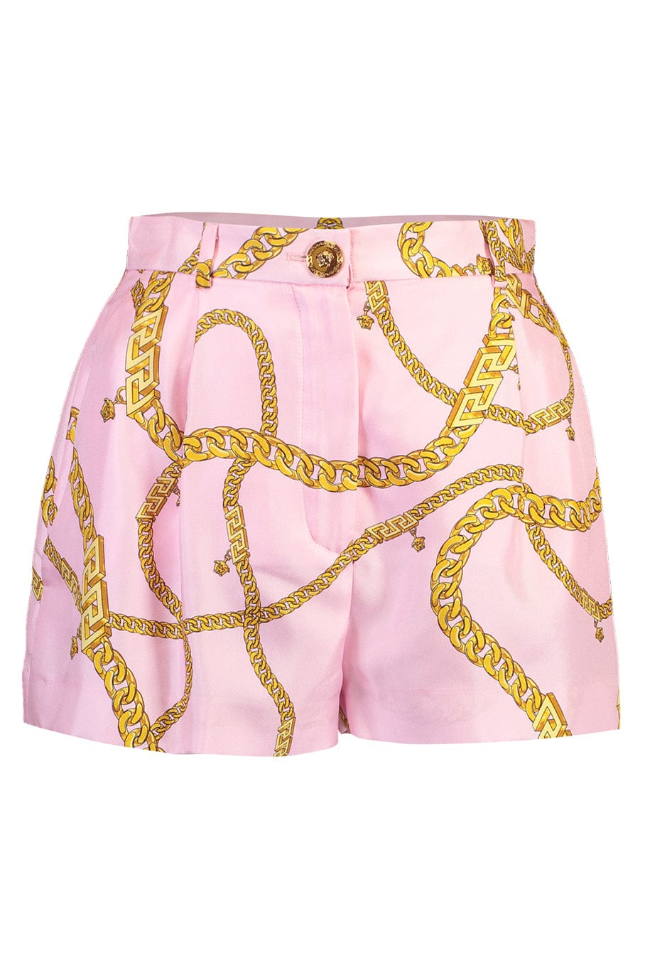 VERSACE-Chain Print Silk Short-