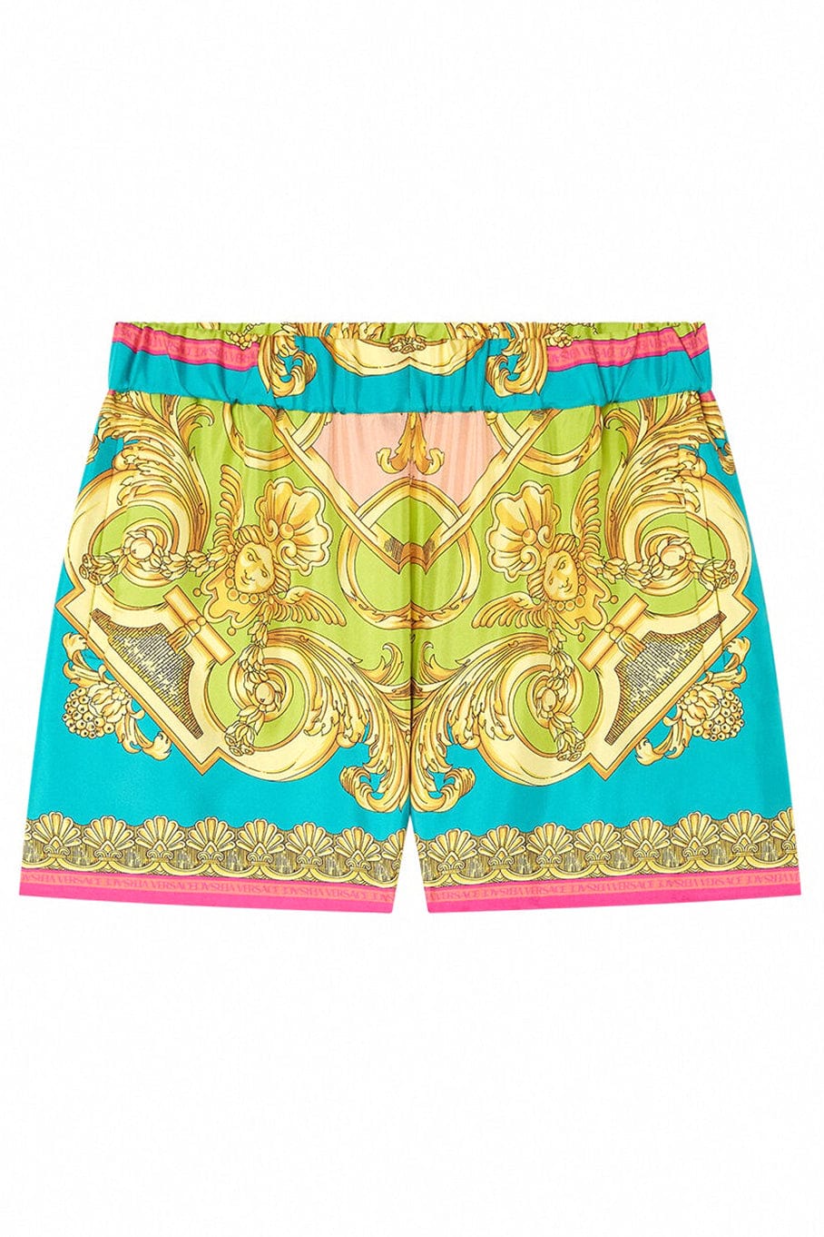 VERSACE-Printed Pull On Shorts-