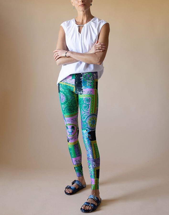 VERSACE-Patchwork Print Legging-
