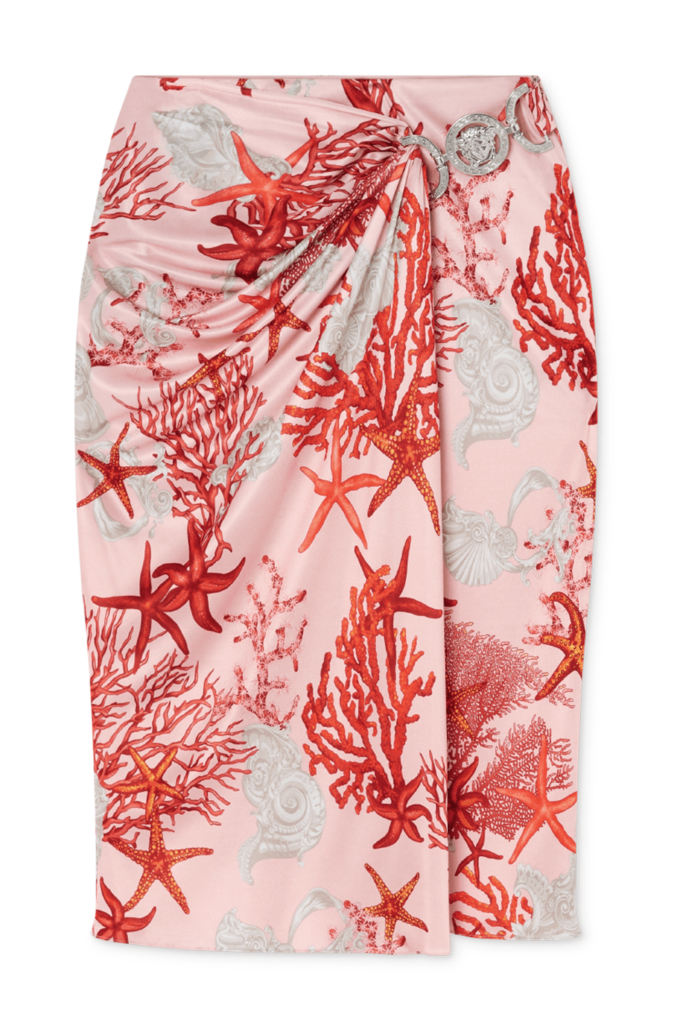 VERSACE-Gathered Midi Skirt-