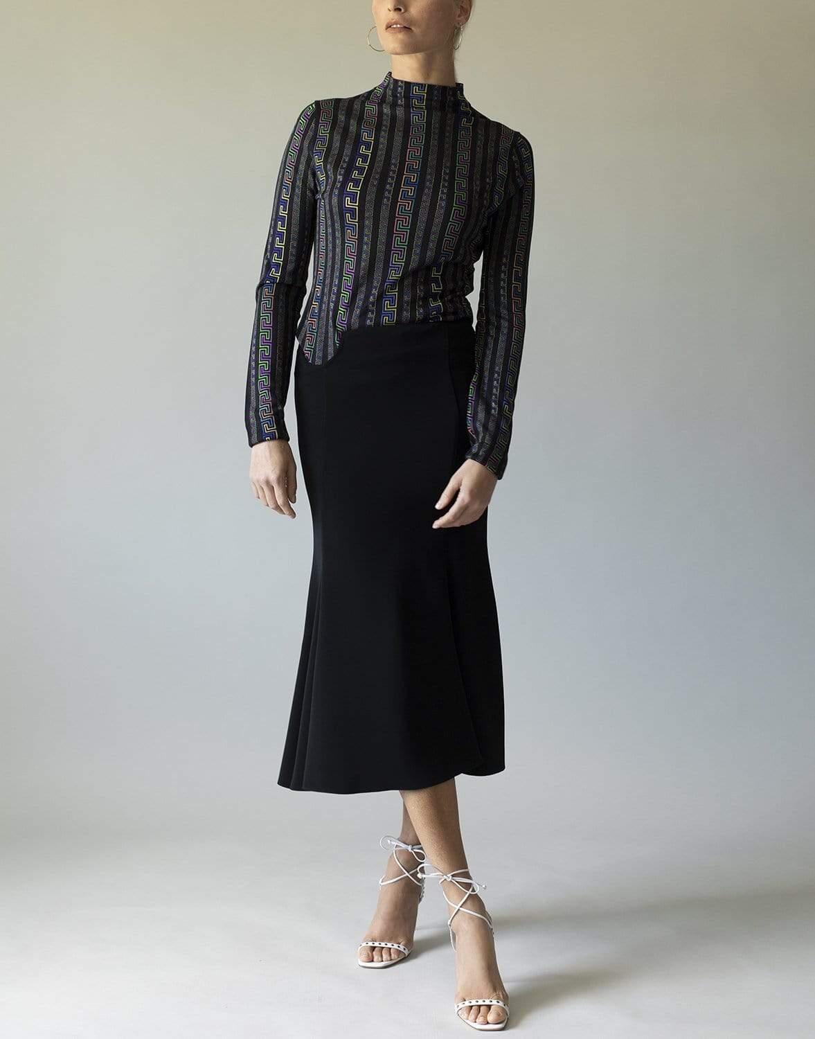 VERSACE-Hip Ring Midi Skirt-
