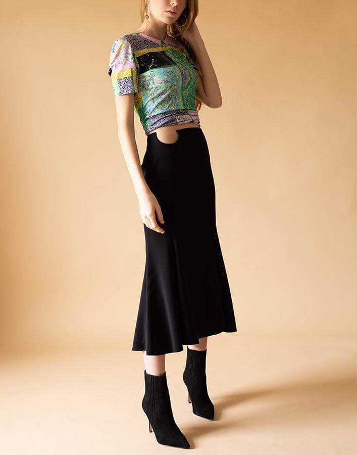 VERSACE-Hip Ring Midi Skirt-