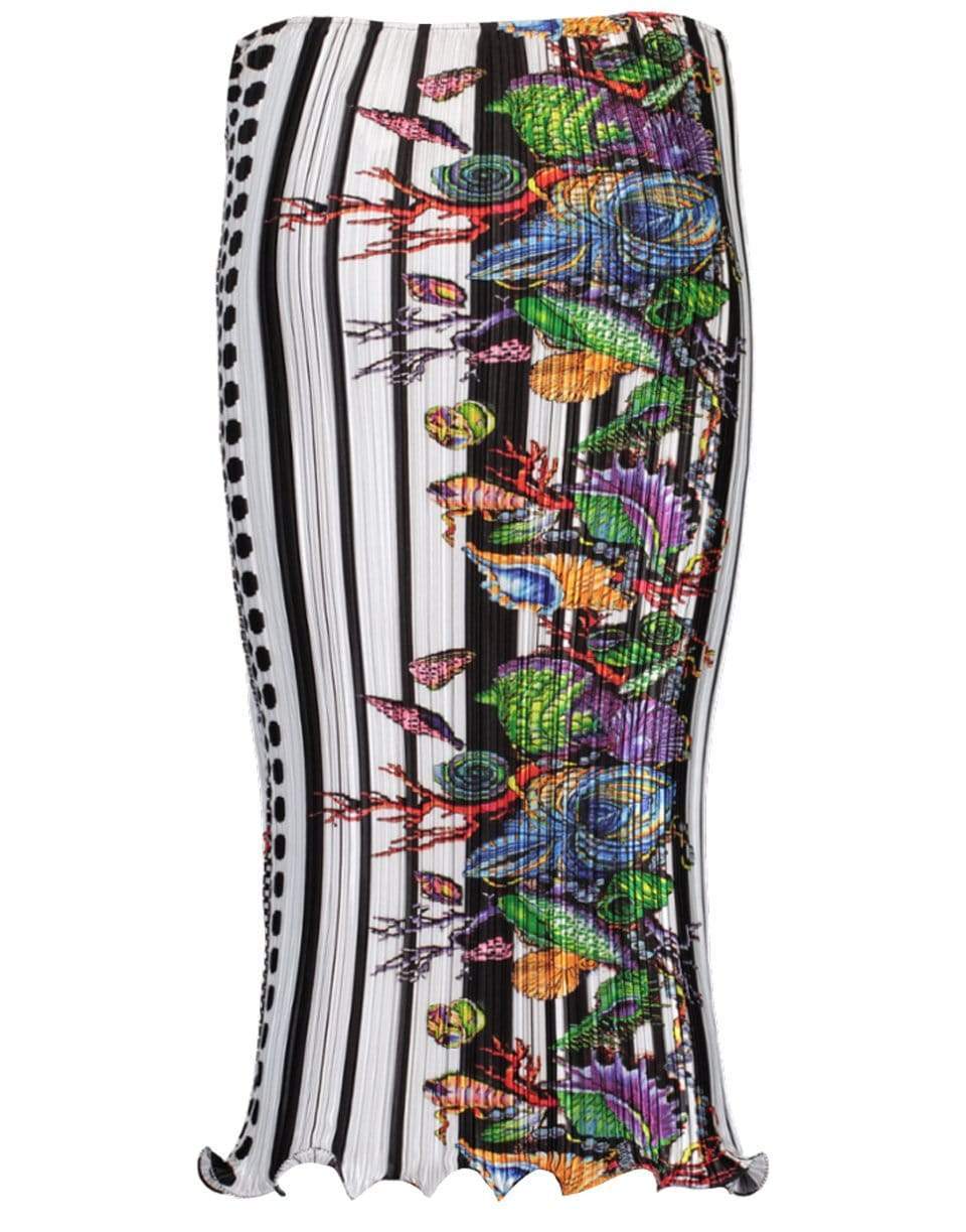 VERSACE-Shells Plisse Midi Skirt-