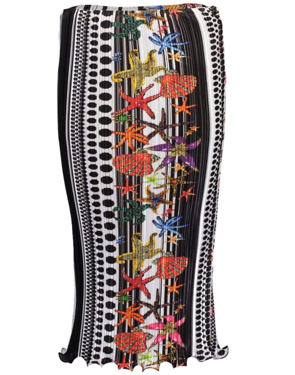 VERSACE-Shells Plisse Midi Skirt-
