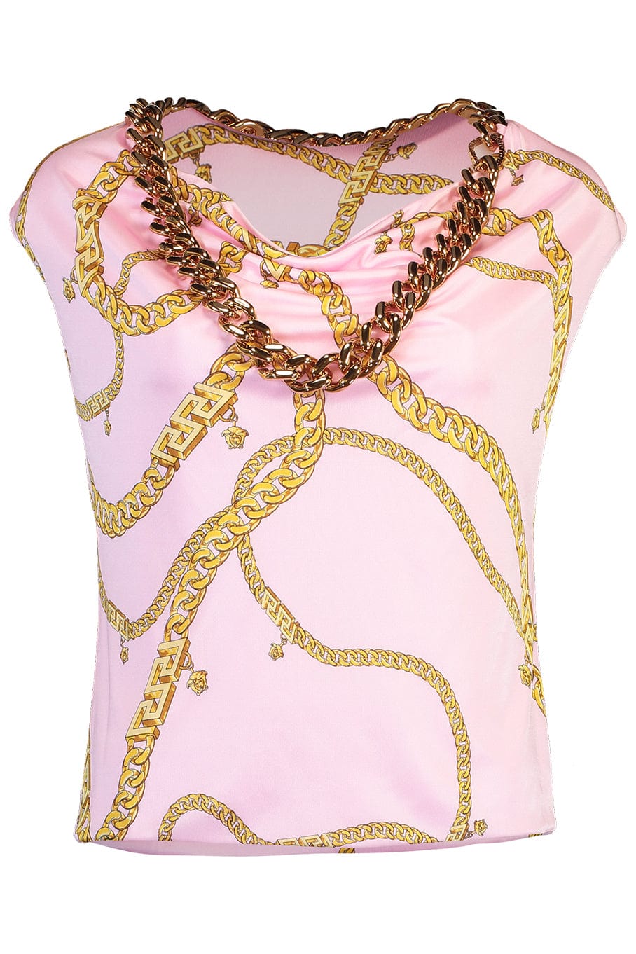 VERSACE-Low Cut Jersey Top-