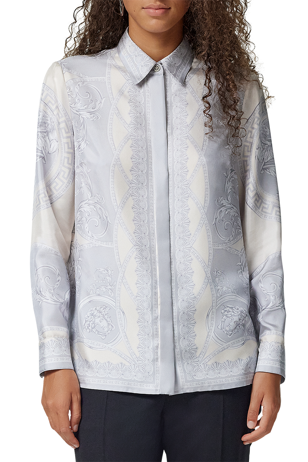 La Coupe des Dieux Shirt - Silver Grey Charm-SLGRYCHM-36-CLOTHINGTOPBLOUSE-VERSACE