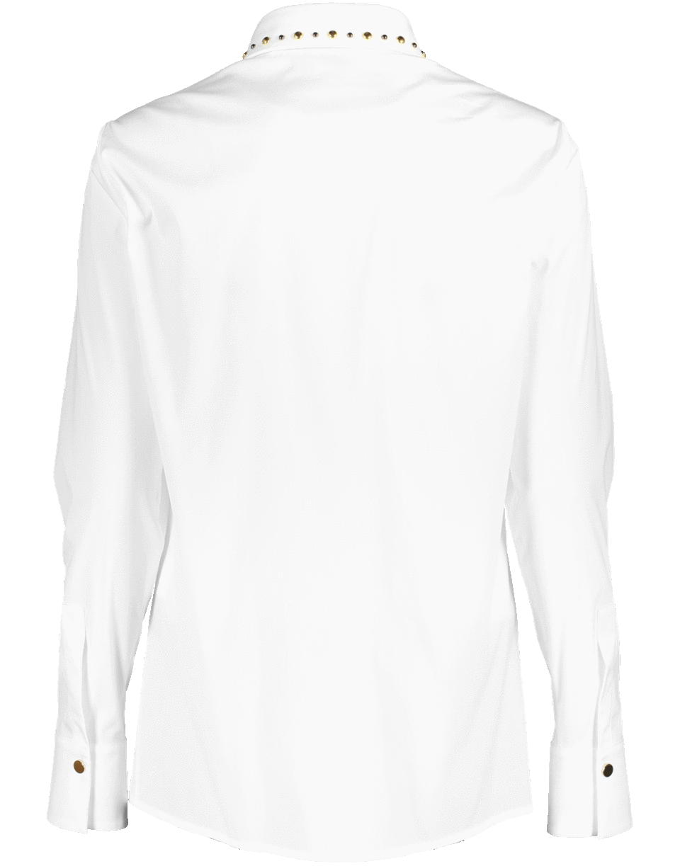 VERSACE-Studded Button Down Blouse-