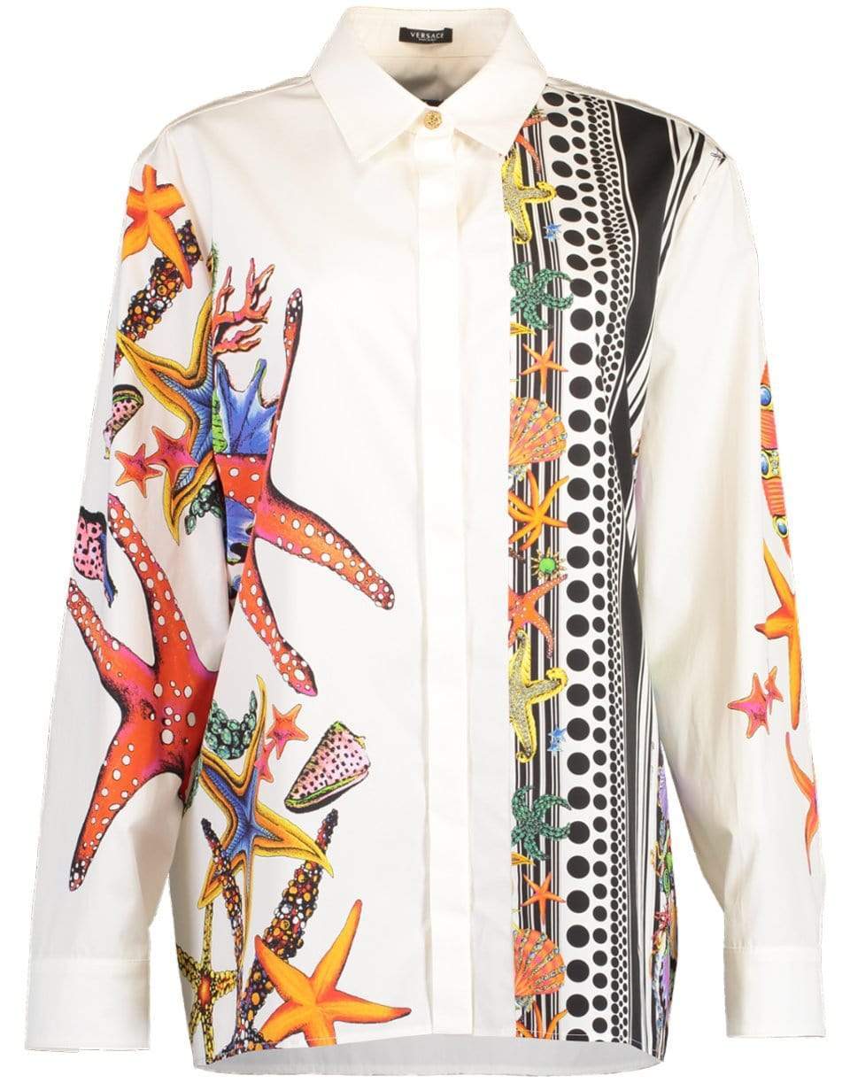 VERSACE-Tresor De La Mer Long Sleeve Blouse-