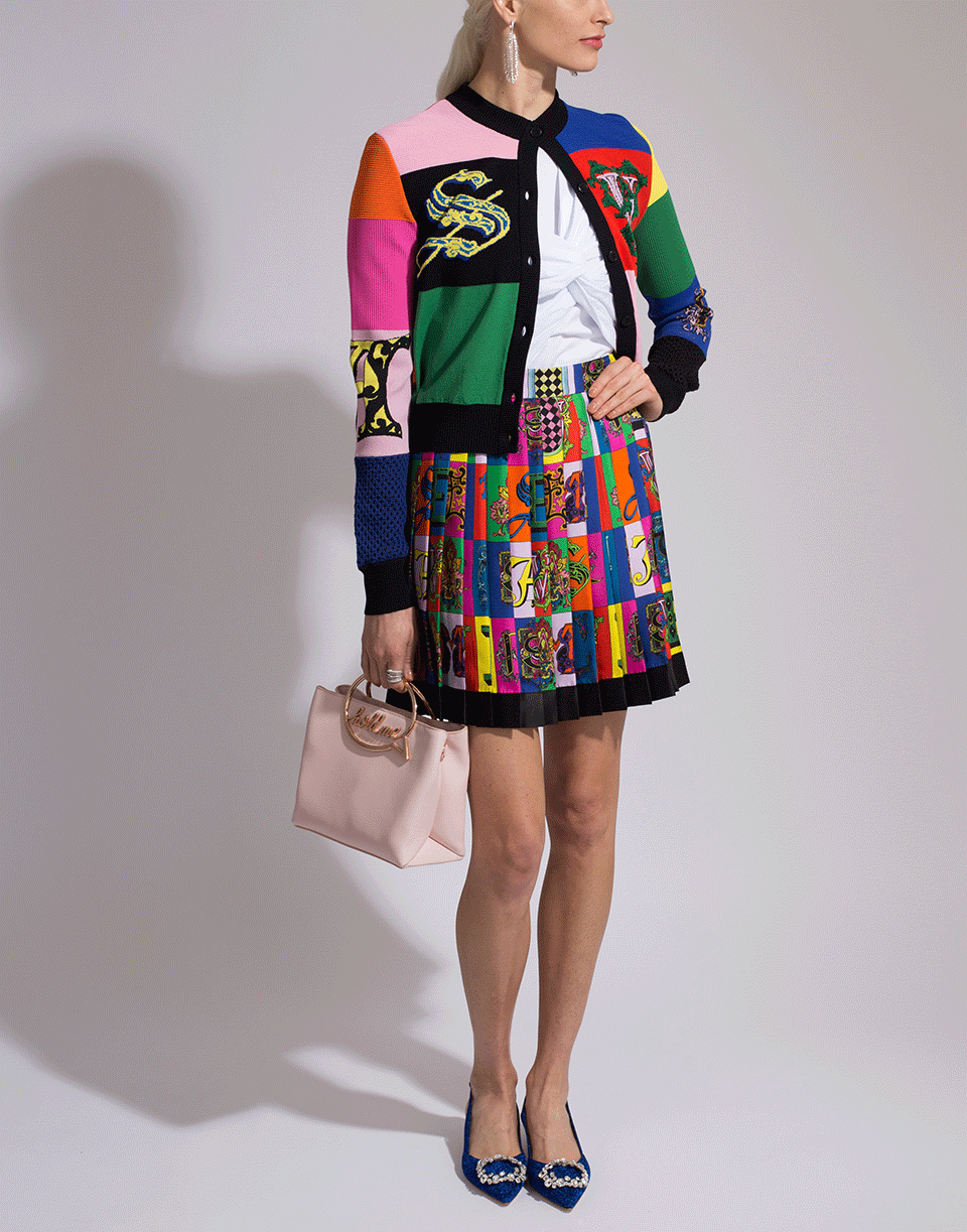 VERSACE-Color Block Cardigan-