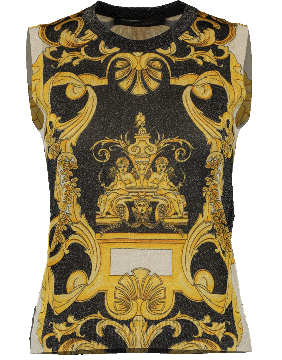 VERSACE-Lurex Knit Top-