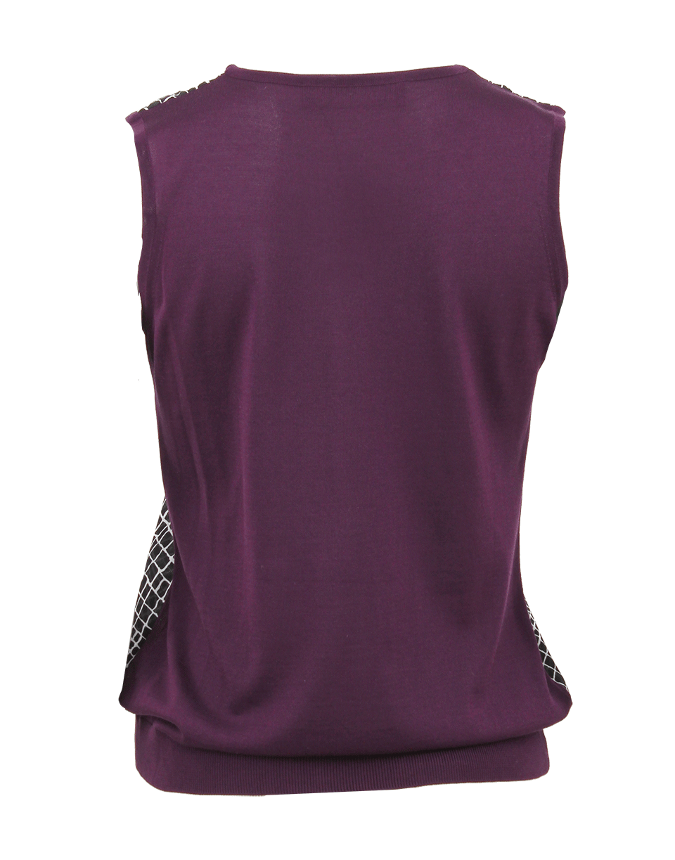VERSACE-Sleeveless Print Shell-