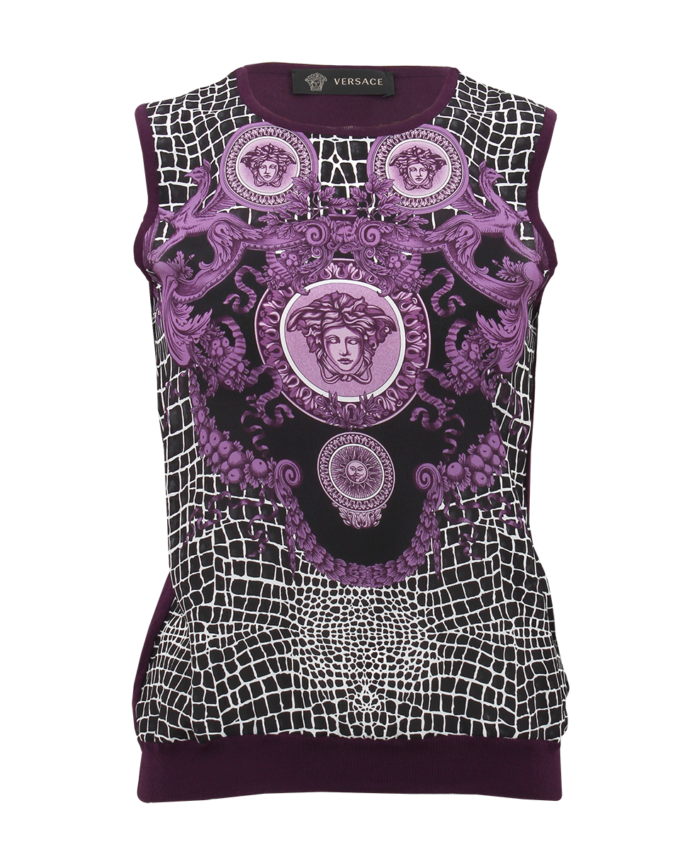 VERSACE-Sleeveless Print Shell-