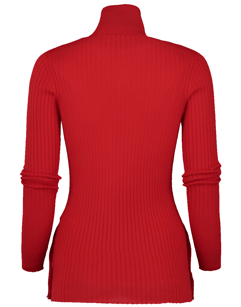 VERSACE-Ribbed Knit Turtleneck Top-
