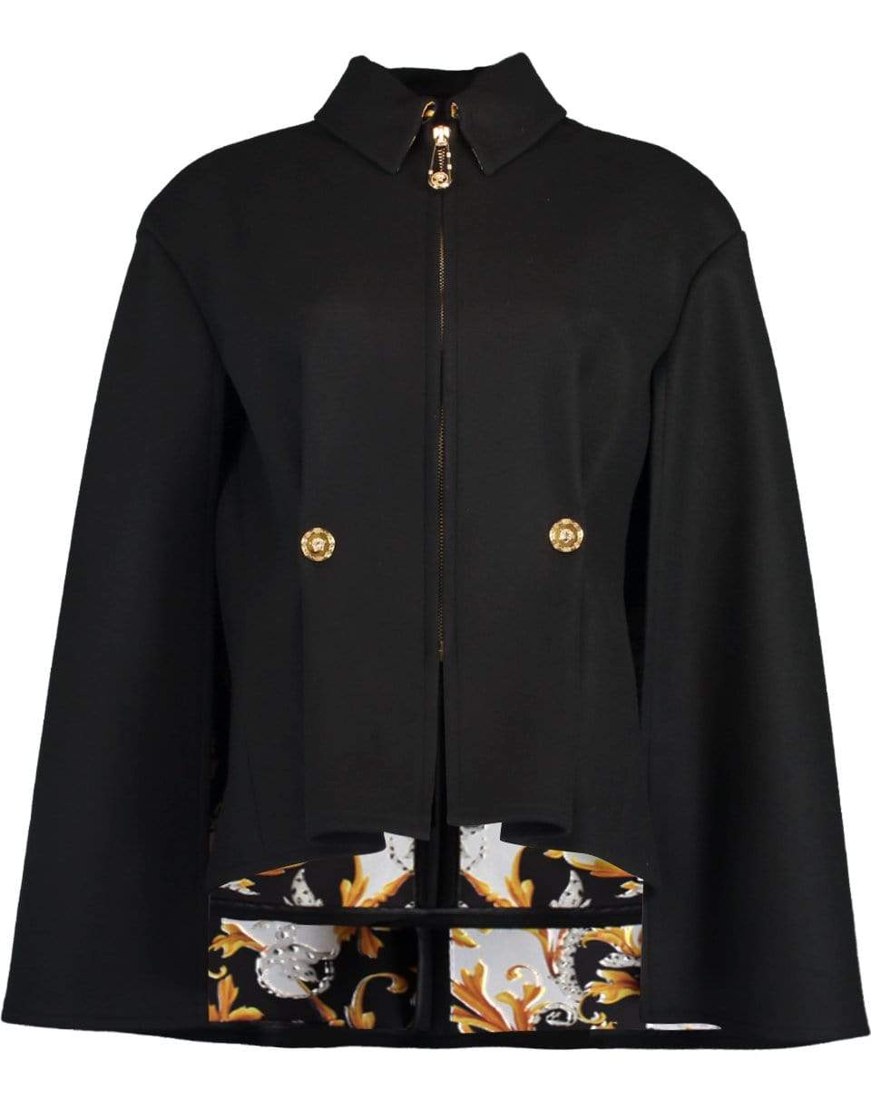 VERSACE-Baroque Print Lined Fitted Cape-