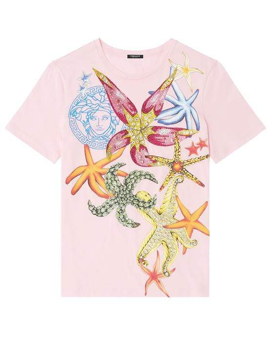VERSACE-Trésor de la Mer Embroidered T-Shirt-