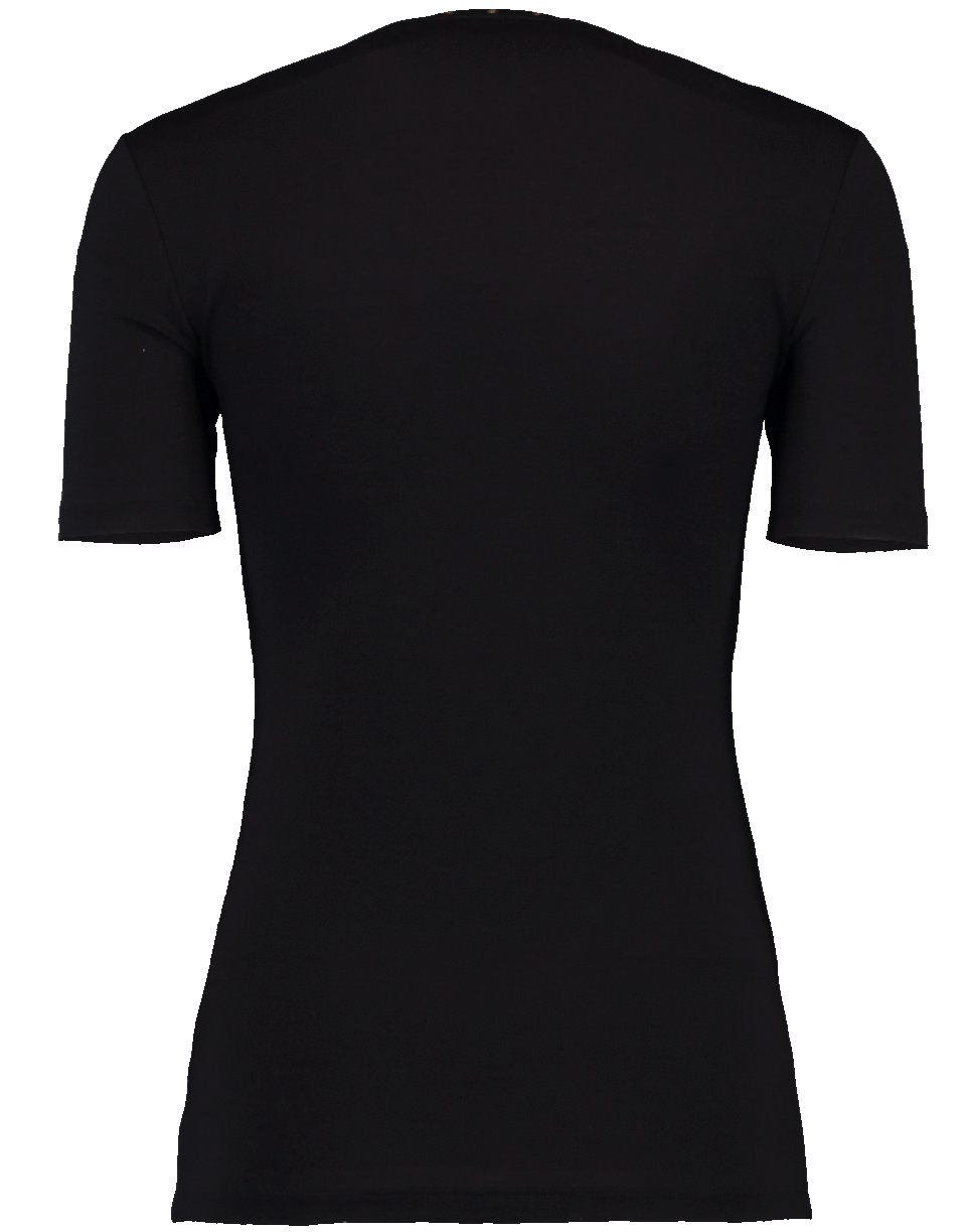 VERSACE-Globe Gold Stud Logo Tee-