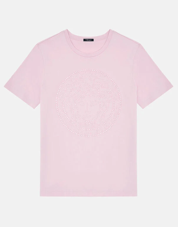 VERSACE-Medusa Crystal T-Shirt-
